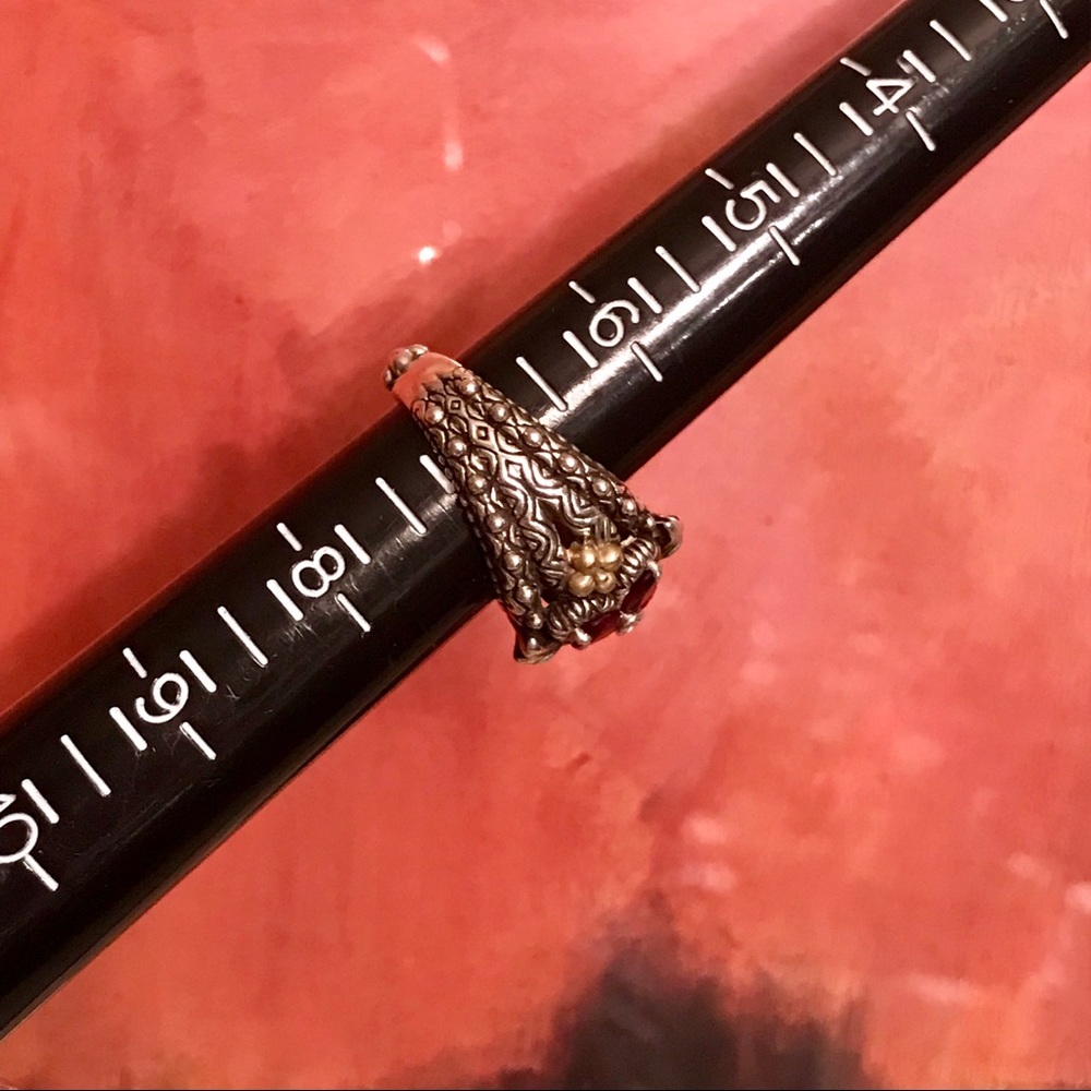 BARBARA BIXBY RHODOLITE GARNET FLOWER RING - Picture 7 of 8